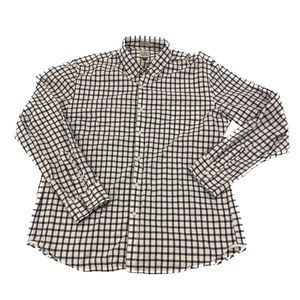 J. Crew Blue White Plaid Button Down Shirt Top Size XL Slim J.Crew